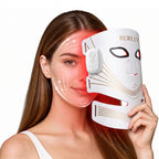 BERLIY Red Light Therapy Face & Neck Mask – Cordless LED Light Therapy Mask with 4 Modes